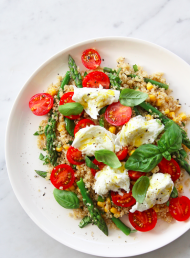 Quinoa, Asparagus, Cherry Tomato and Buffalo Mozzarella Salad