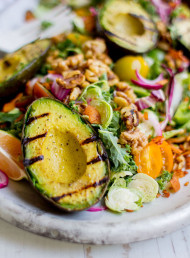 Grilled Avocado and Kale Chopped Salad