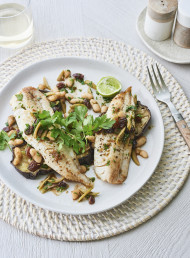 Market Fish with Eggplant Salad 