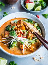 Crispy Tofu and Pumpkin Laksa