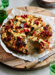 Kasha, Roasted Vege and Ricotta Tart