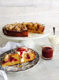 Raspberry, Rhubarb and White Chocolate Cake (Gluten Free)