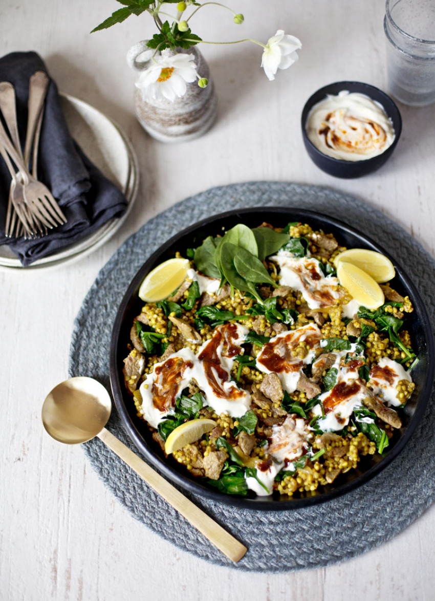 Lamb, Spinach and Buckwheat Pilaf