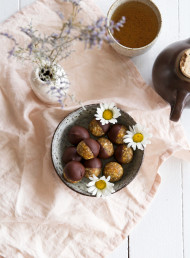 Orange, Tahini and Vanilla Truffles