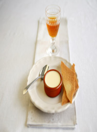 Lemon Posset with Lemon Wafers
