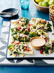 Corn and Cannellini Bean Salsa on Grilled Cos Lettuce