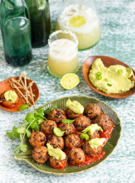 Mexican Bean and Meatballs with Whipped Avocado