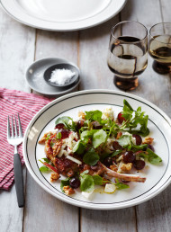 Pork Chops with Grape, Feta and Walnut Salad