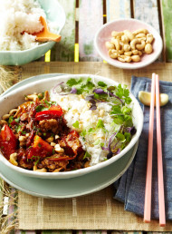 Pork Stir-Fry with Oyster Sauce, Tomatoes and Cashew Nuts 