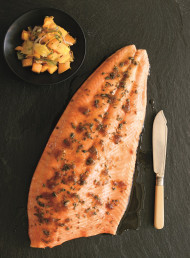 Roasted Glazed Salmon with a Lime, Lemon and Mango Salsa