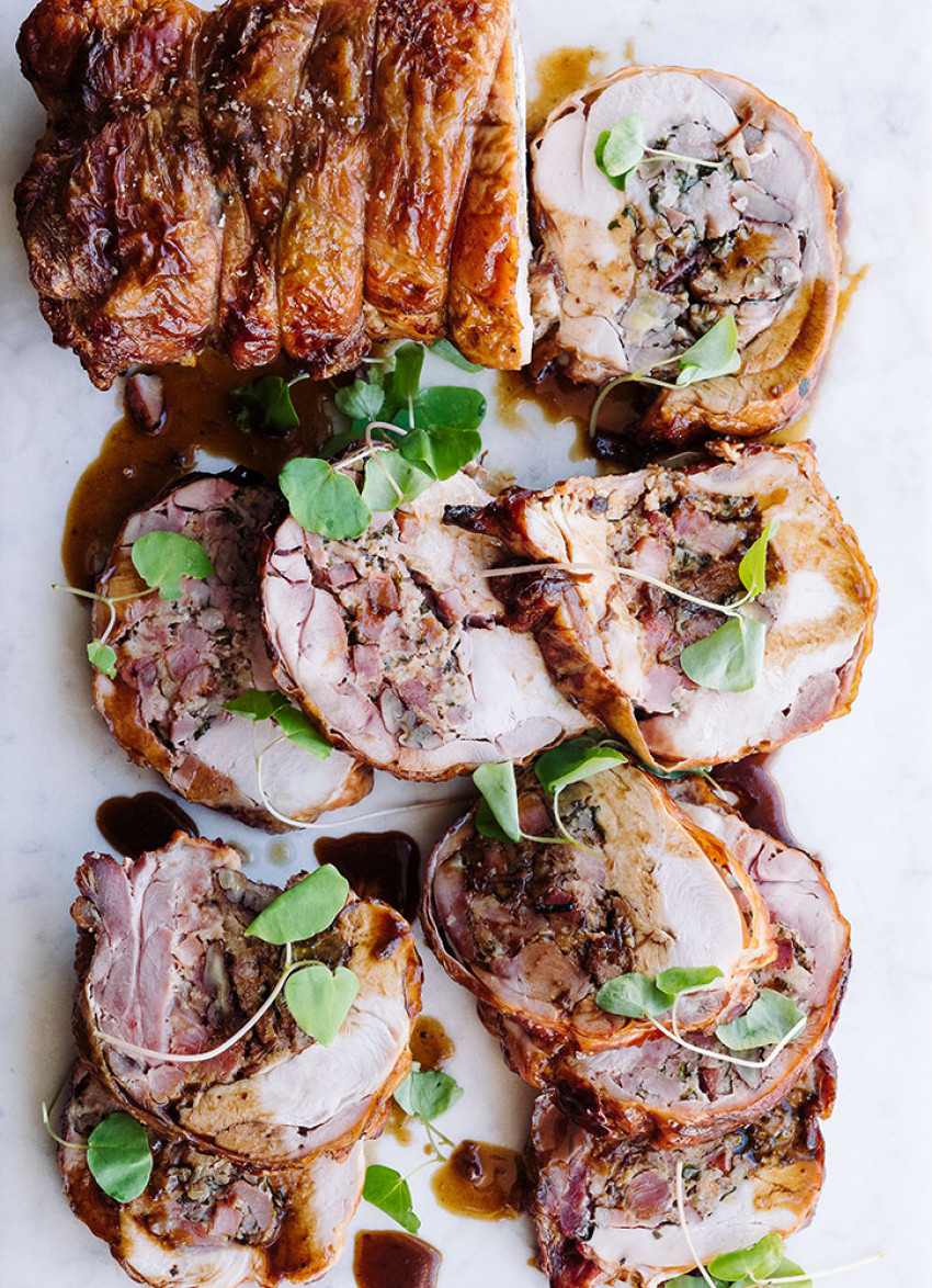 Rolled Turkey with Pancetta and Pecan Stuffing