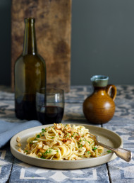 Tagliatelle with Creamy Onions and Pangrattato