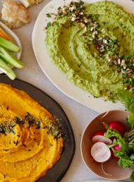 Green Pea, Harissa and Coriander Hummus