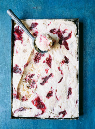 Balsamic Strawberries and Ginger Semifreddo