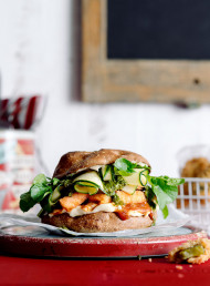 Tandoori Salmon Burgers with Herb Relish