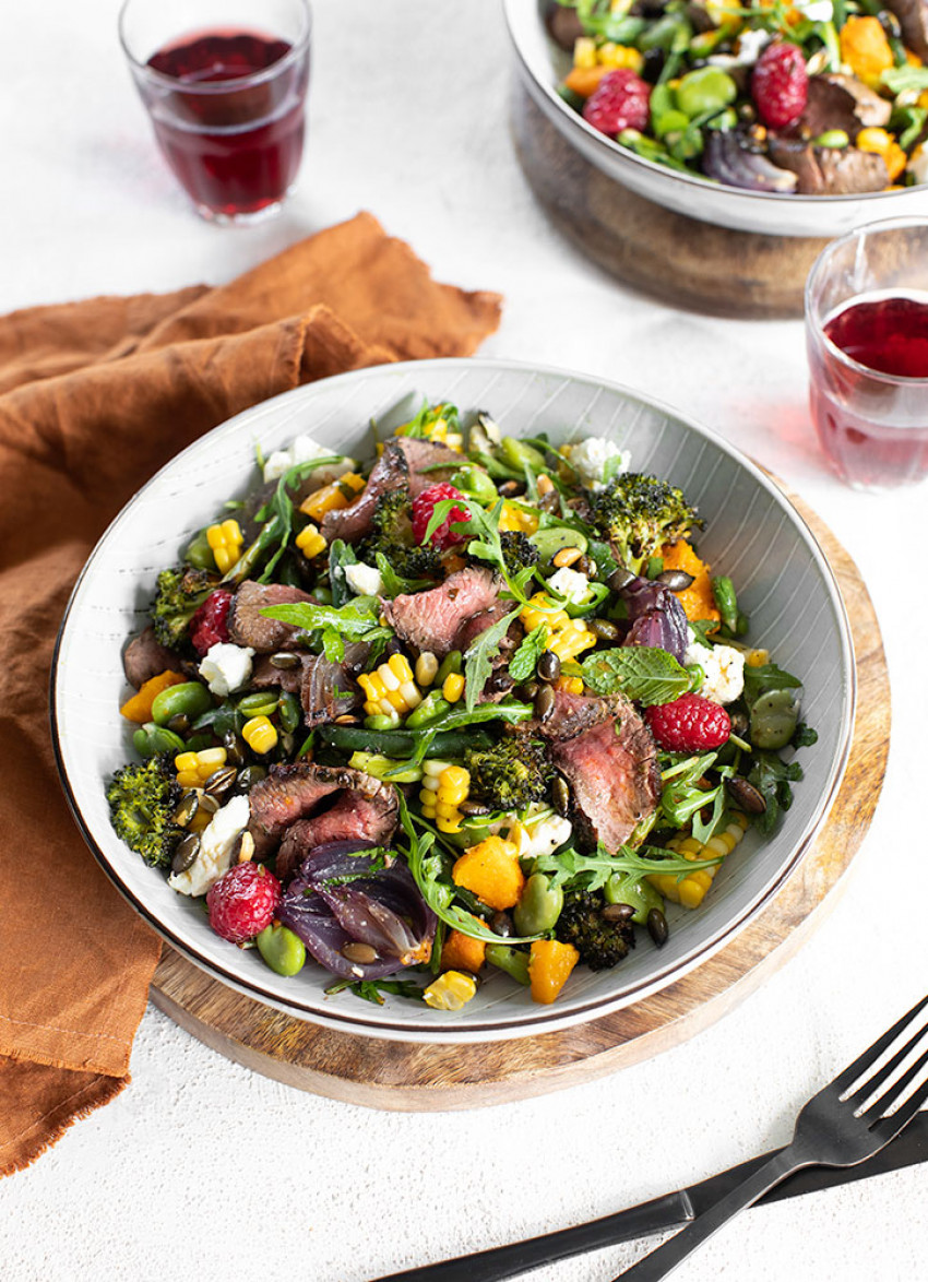 Herb-rubbed First Light Venison Shortloin with Salad