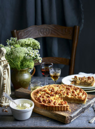 Walnut Honey Tart with Mascarpone